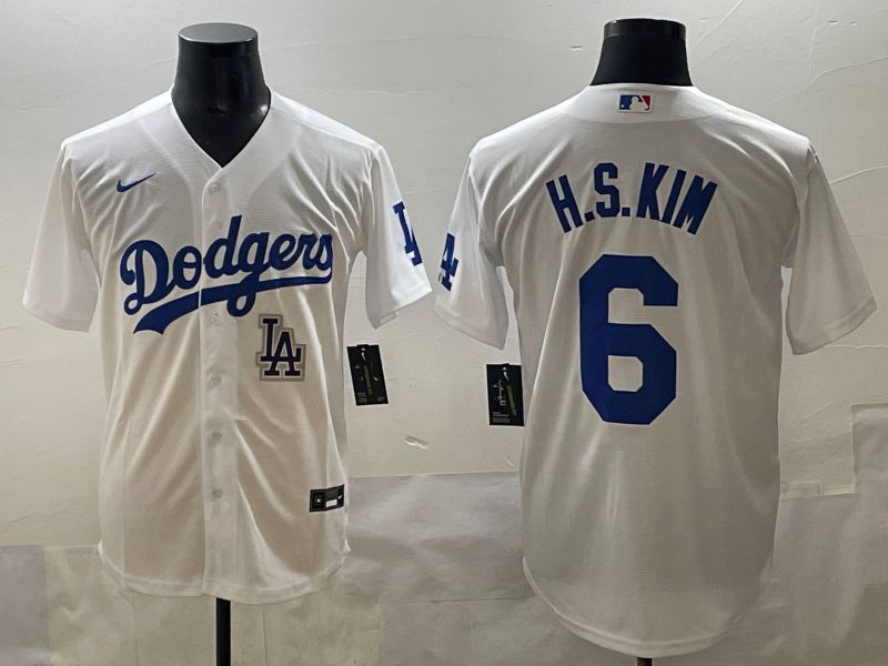 Men 2025 Los Angeles Dodgers #6 H.S.Kim White Game Nike MLB Jersey style 12->los angeles dodgers->MLB Jersey